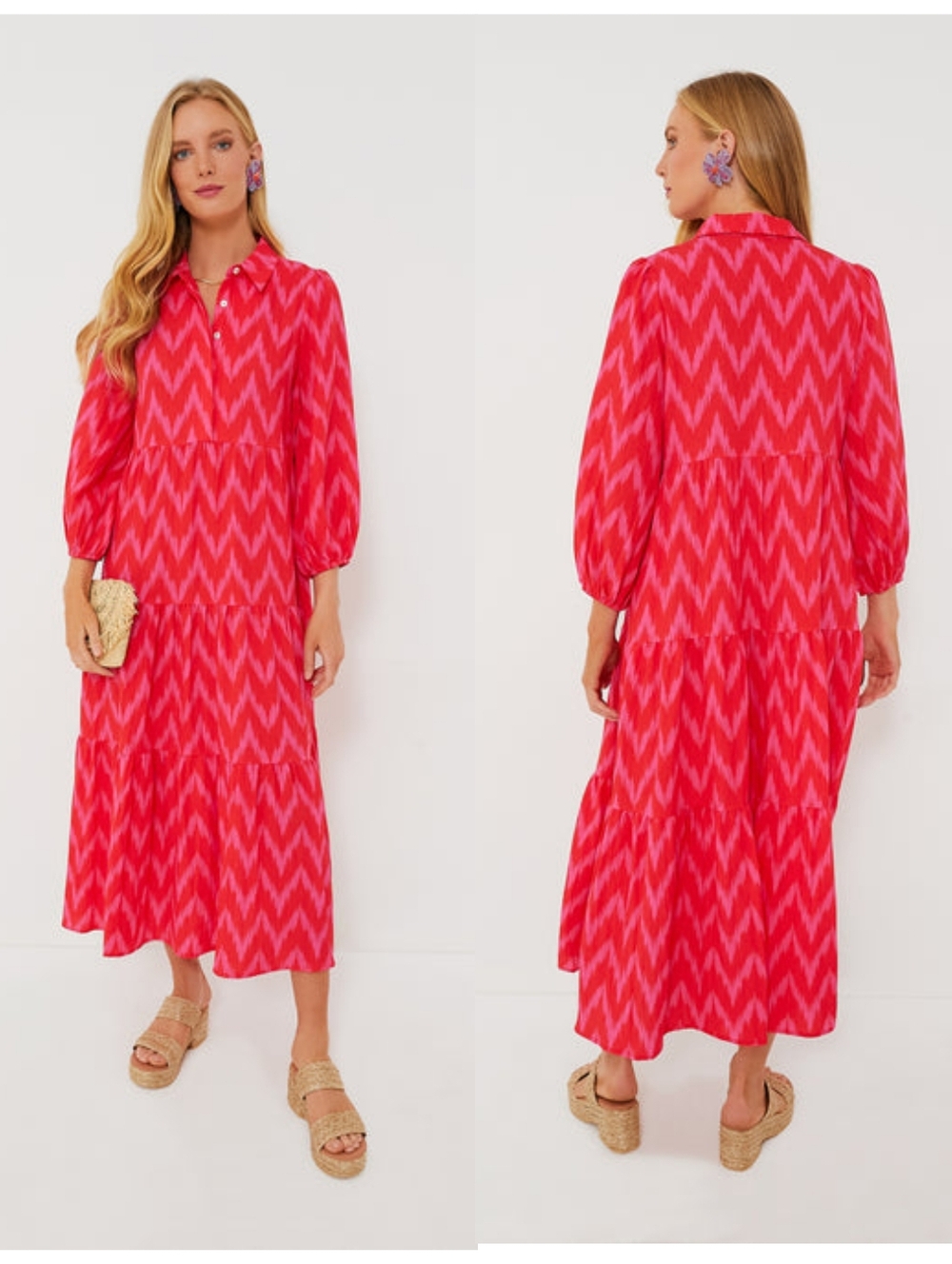 Pomander Place • Hot Pink Ikat Mabel Maxi Dress